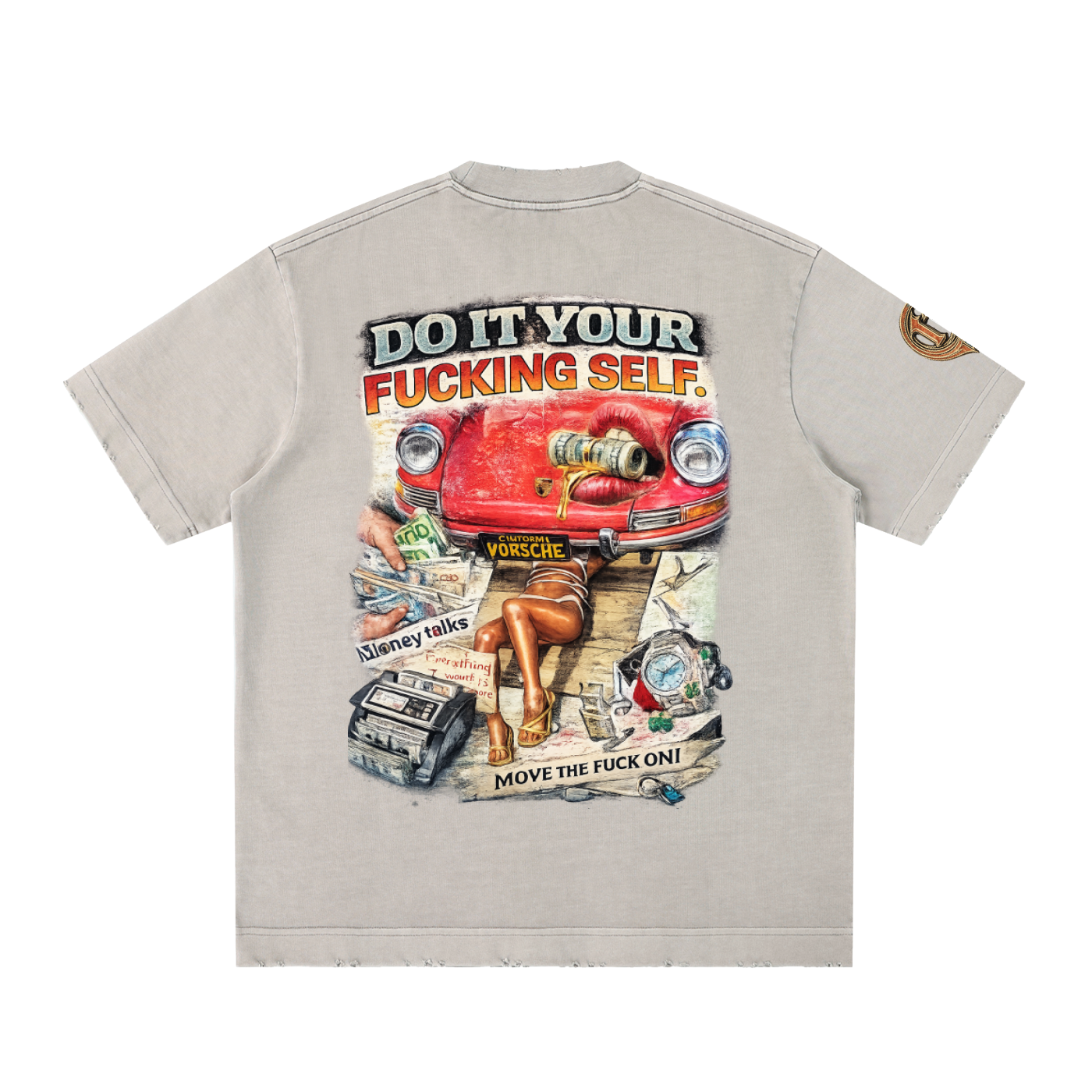 Damagd Goodz Heavyweight Vintage Do It Your Fucking Self Washed Frayed T-Shirt