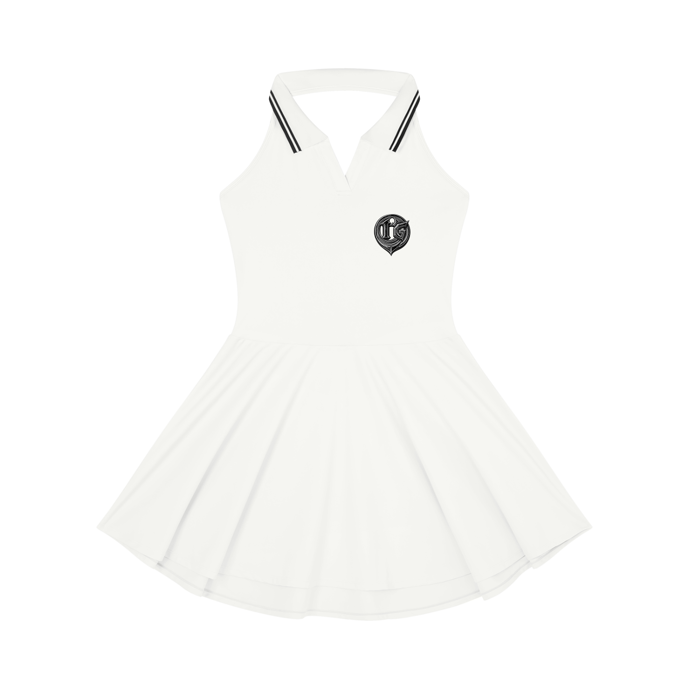 Damagd Goodz Women's Collared Halter A-Line Tennis Dress
