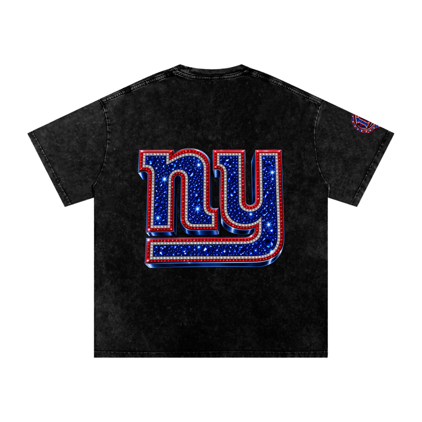 Damagd Goodz Limited Snow Washed Oversized Cotton NY Giants  T-Shirt