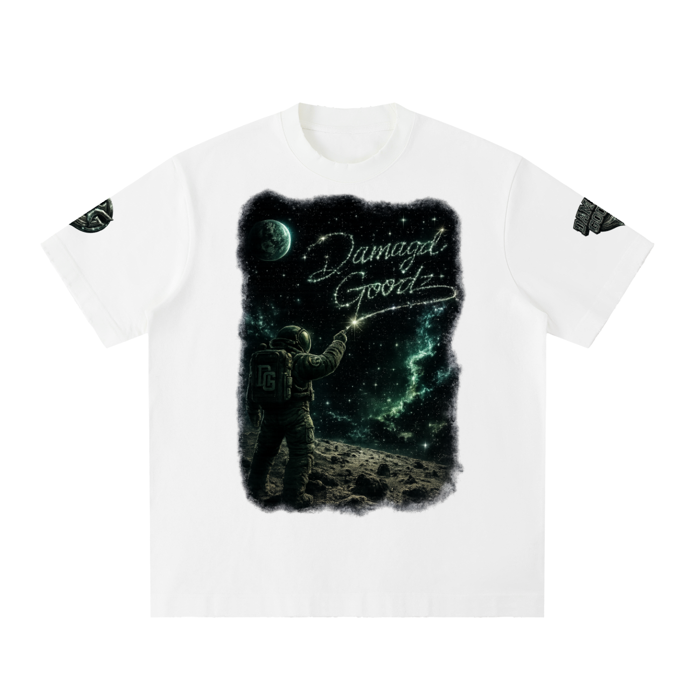Damagd Goodz Heavyweight Vintage Washed Blast Off Frayed T-Shirt