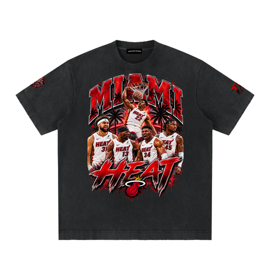 Damagd Goodz Limited Heavyweight Vintage Washed Frayed “ Feel The Heat "TW Edition T-Shirt