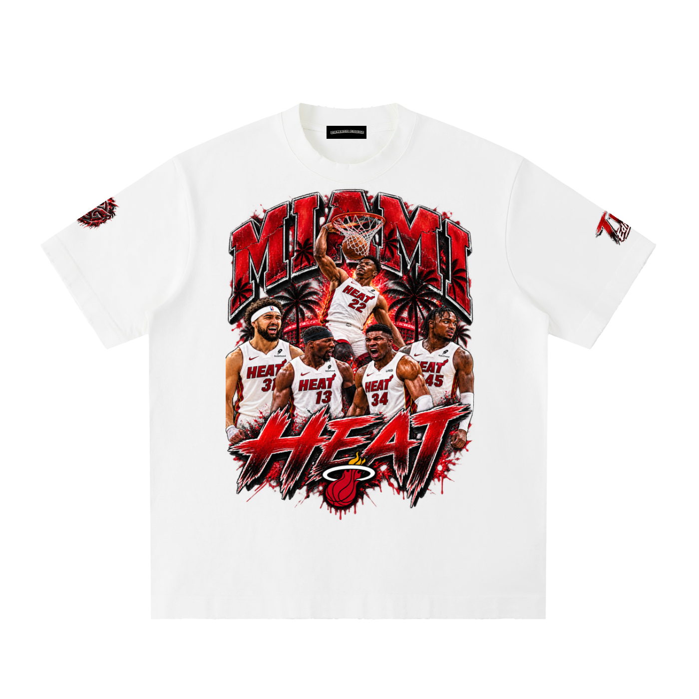 Damagd Goodz Limited Heavyweight Vintage Washed Frayed “ Feel The Heat "TW Edition T-Shirt