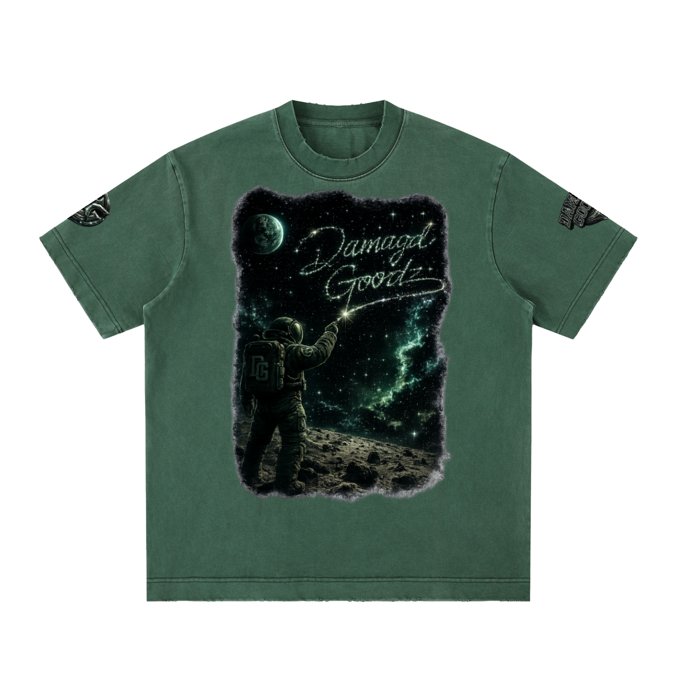 Damagd Goodz Heavyweight Vintage Washed Blast Off Frayed T-Shirt