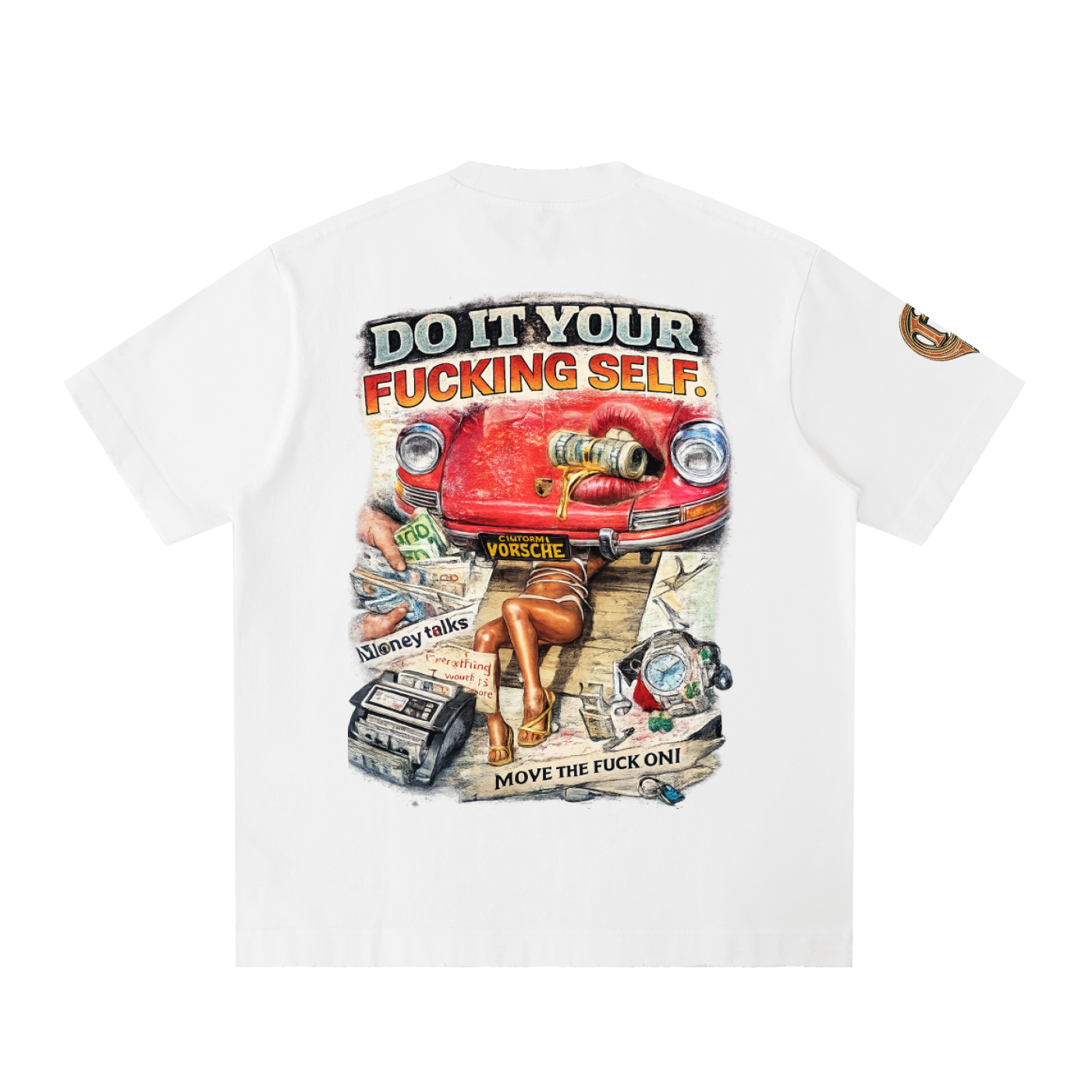 Damagd Goodz Heavyweight Vintage Do It Your Fucking Self Washed Frayed T-Shirt