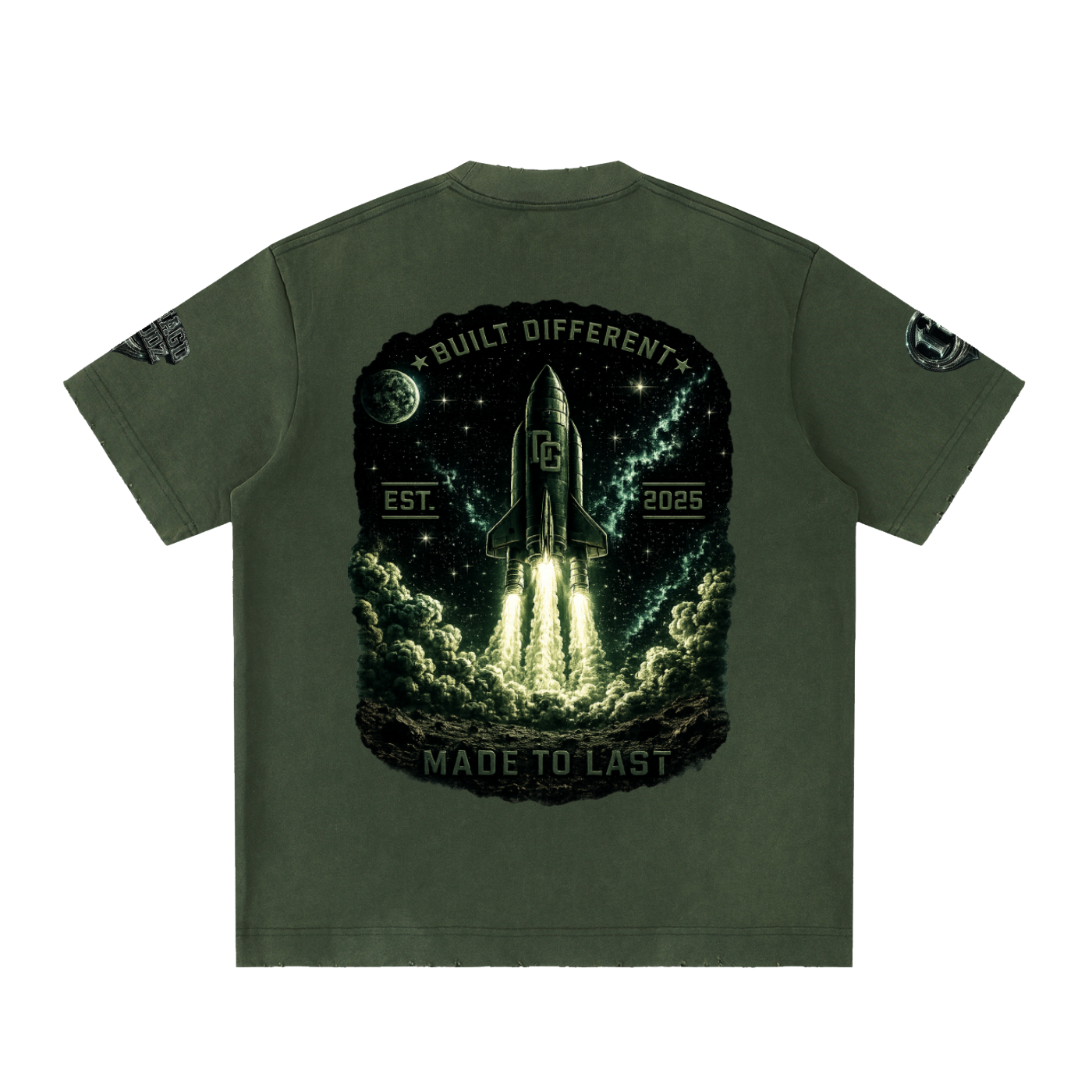 Damagd Goodz Heavyweight Vintage Washed Blast Off Frayed T-Shirt