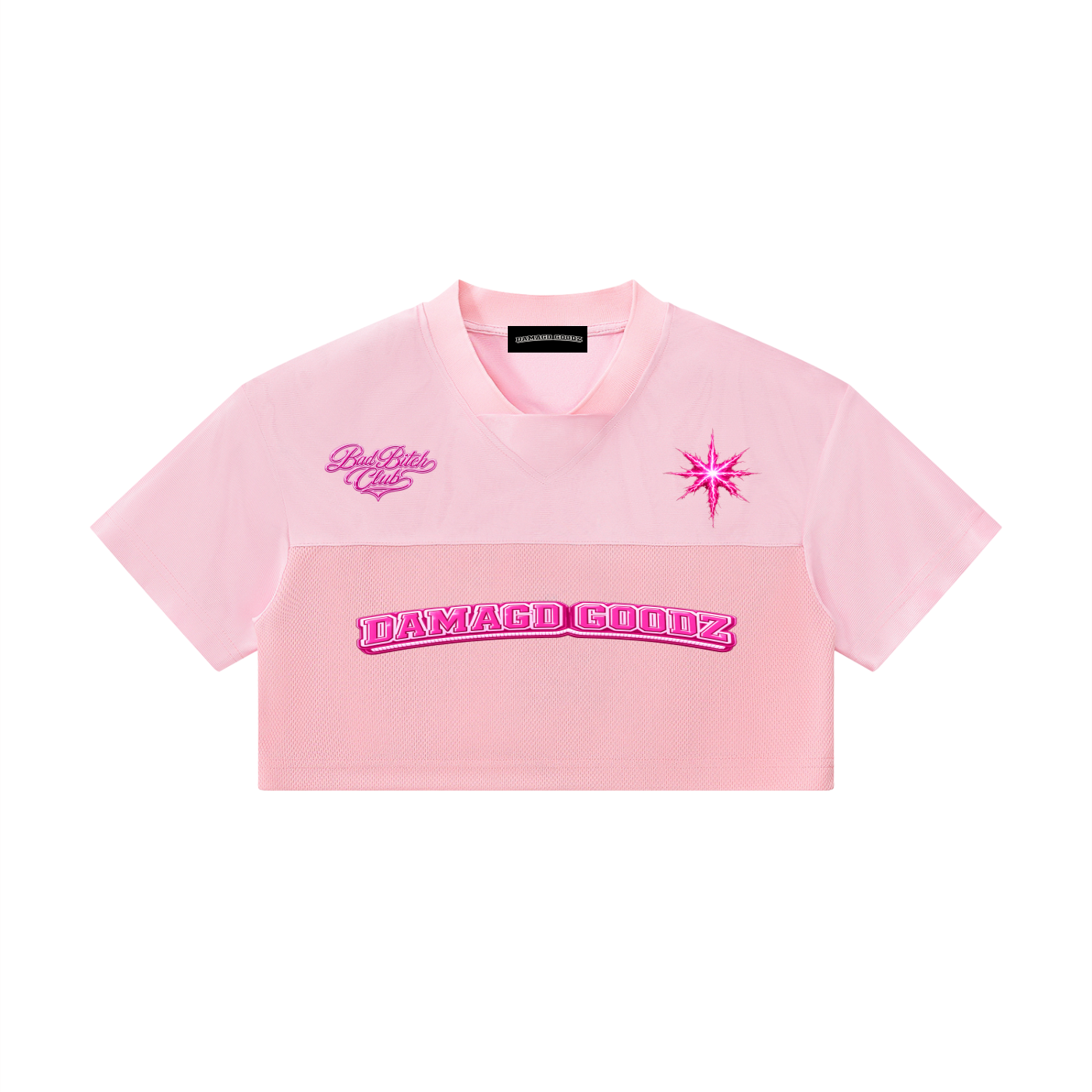 DAMAGD GOODZ Women’s Cropped Paneled V-Neck Heavenly Jersey