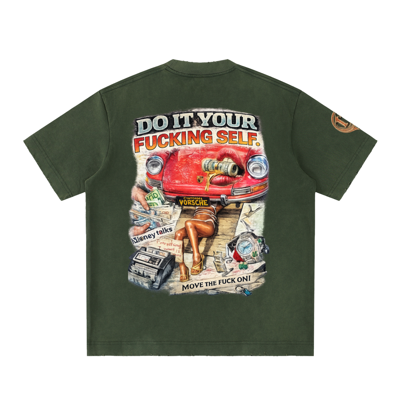 Damagd Goodz Heavyweight Vintage Do It Your Fucking Self Washed Frayed T-Shirt