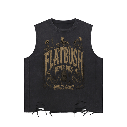 Damagd Goodz Snow Washed Raw-Hem Flatbush Tank Top