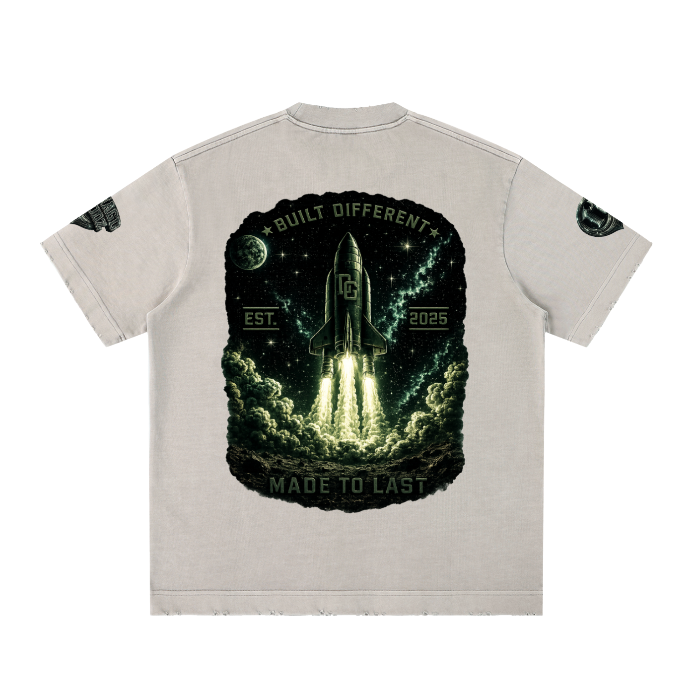 Damagd Goodz Heavyweight Vintage Washed Blast Off Frayed T-Shirt