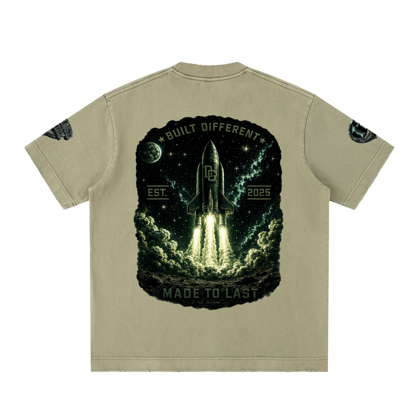 Damagd Goodz Heavyweight Vintage Washed Blast Off Frayed T-Shirt