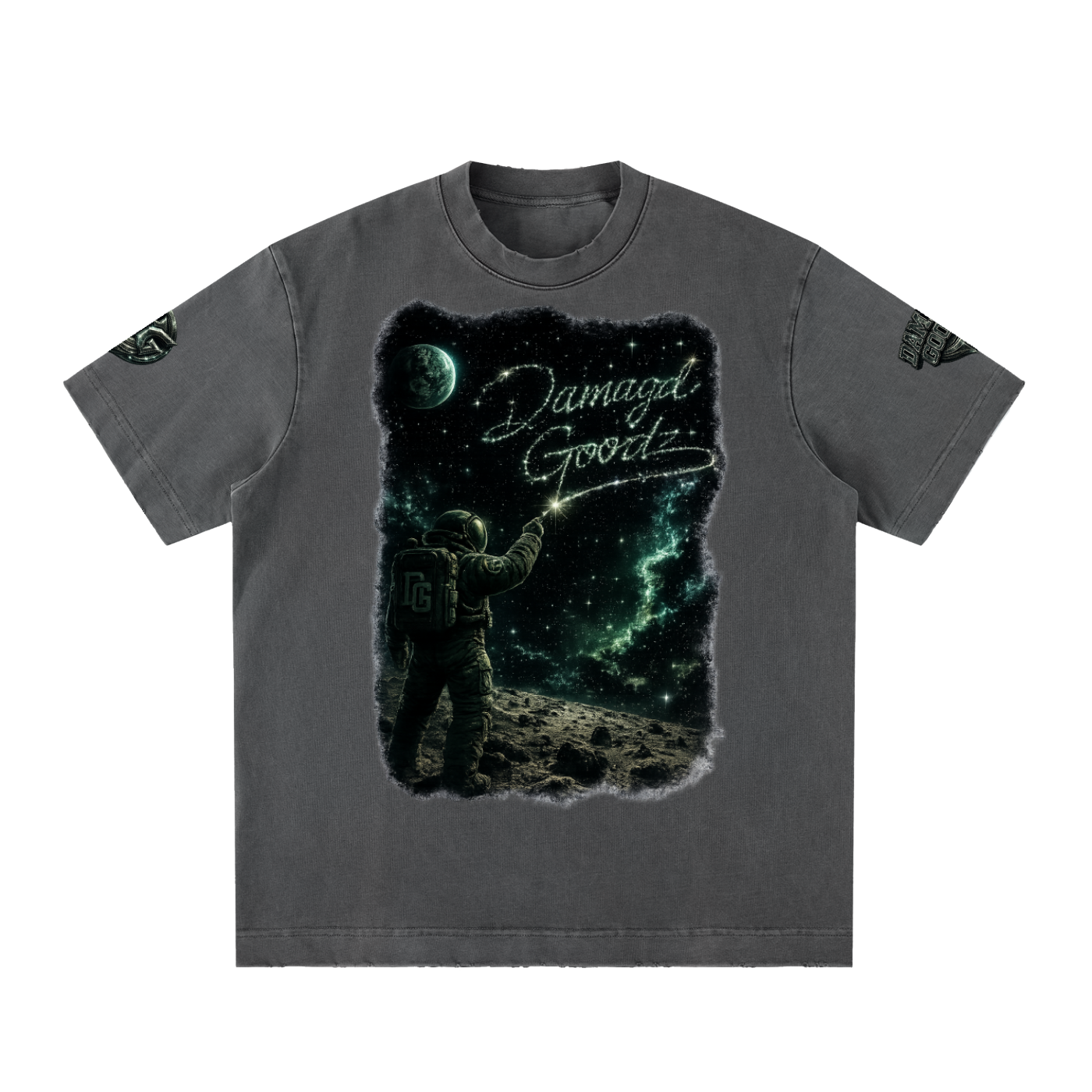 Damagd Goodz Heavyweight Vintage Washed Blast Off Frayed T-Shirt