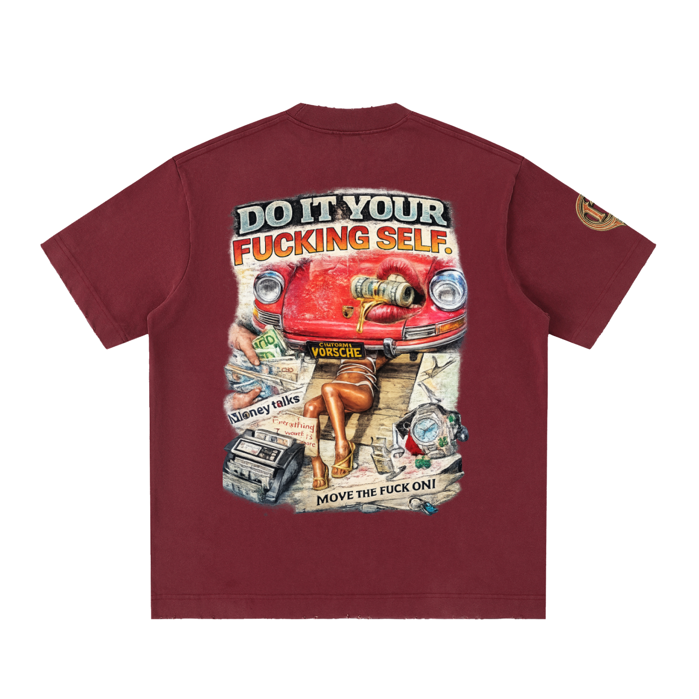 Damagd Goodz Heavyweight Vintage Do It Your Fucking Self Washed Frayed T-Shirt