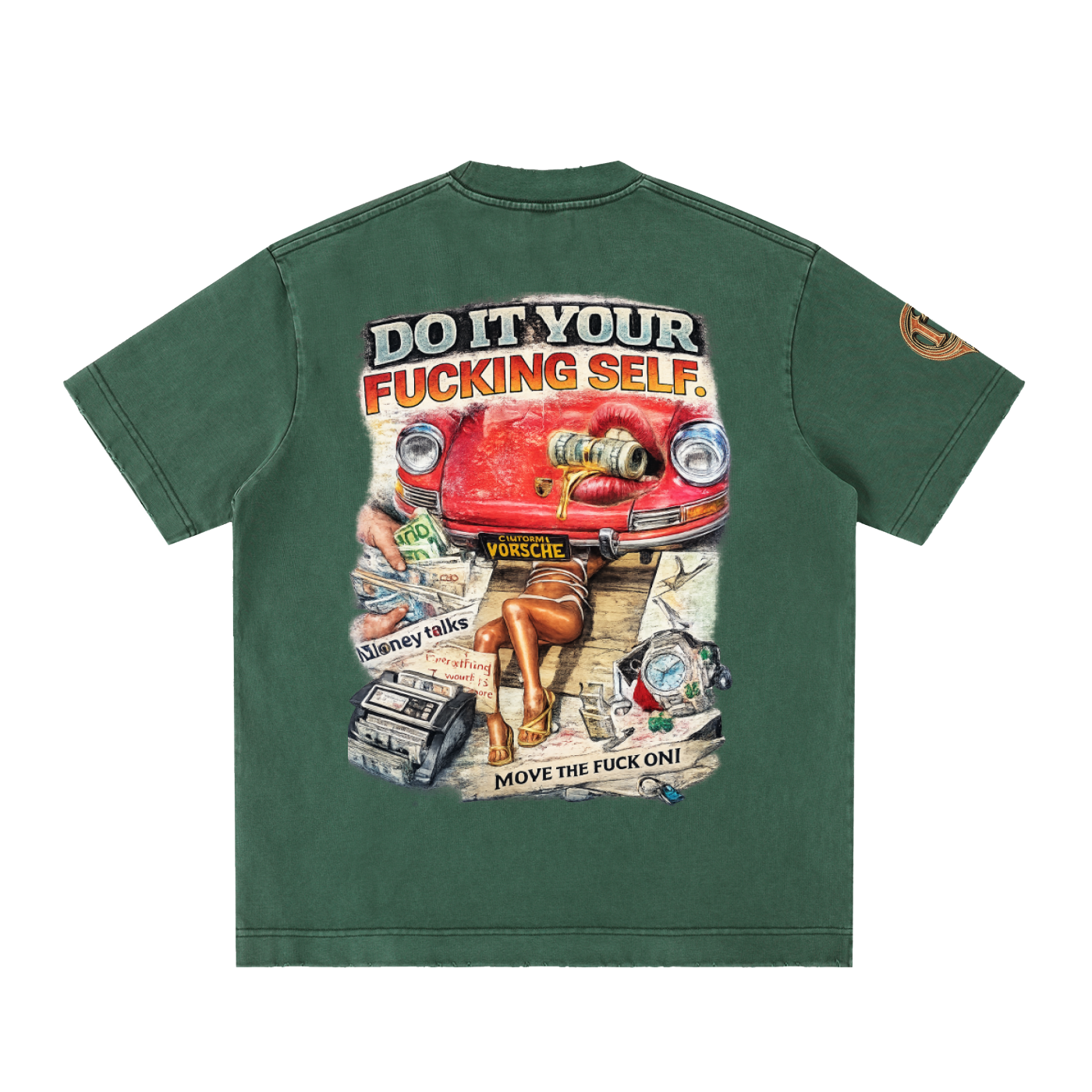 Damagd Goodz Heavyweight Vintage Do It Your Fucking Self Washed Frayed T-Shirt