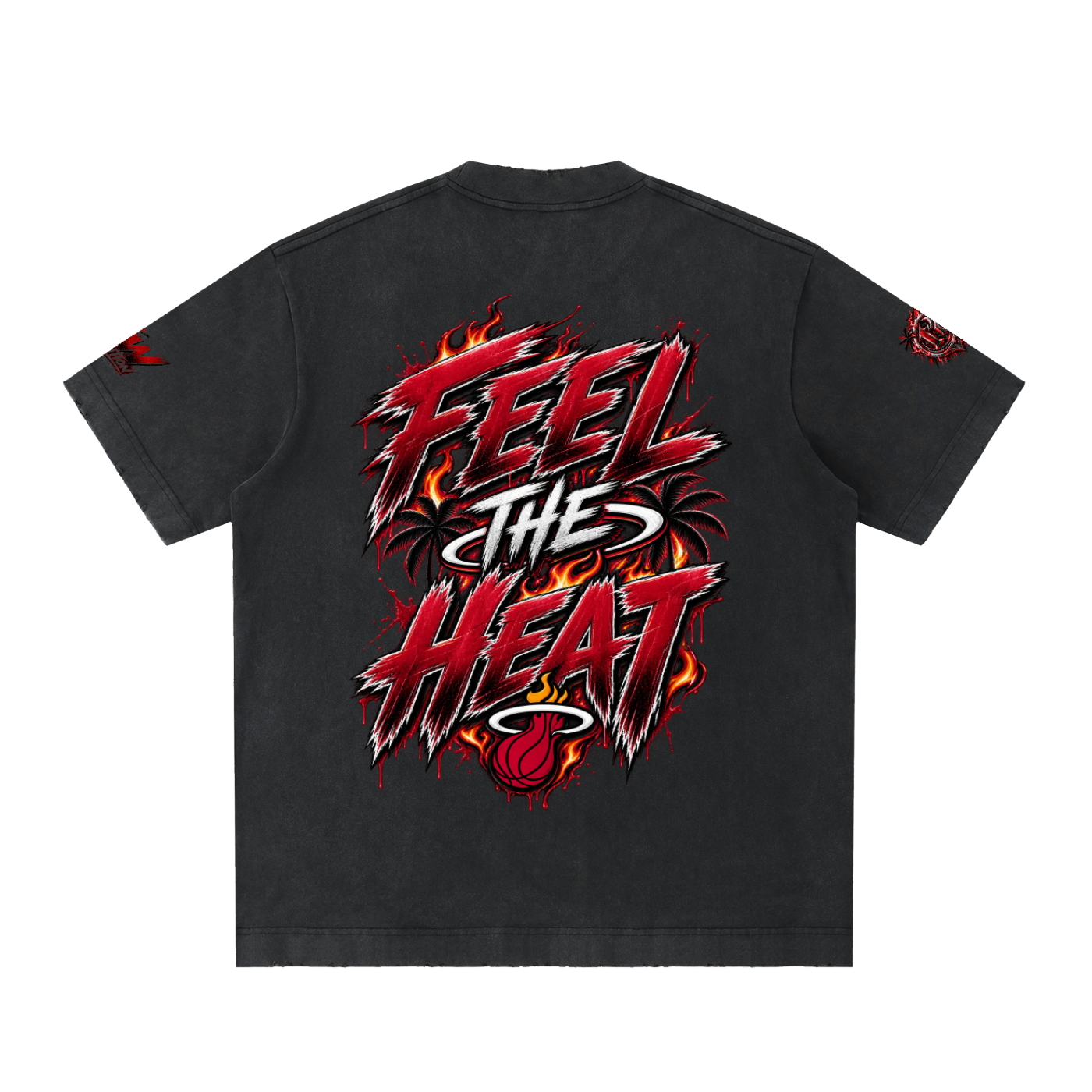 Damagd Goodz Limited Heavyweight Vintage Washed Frayed “ Feel The Heat "TW Edition T-Shirt
