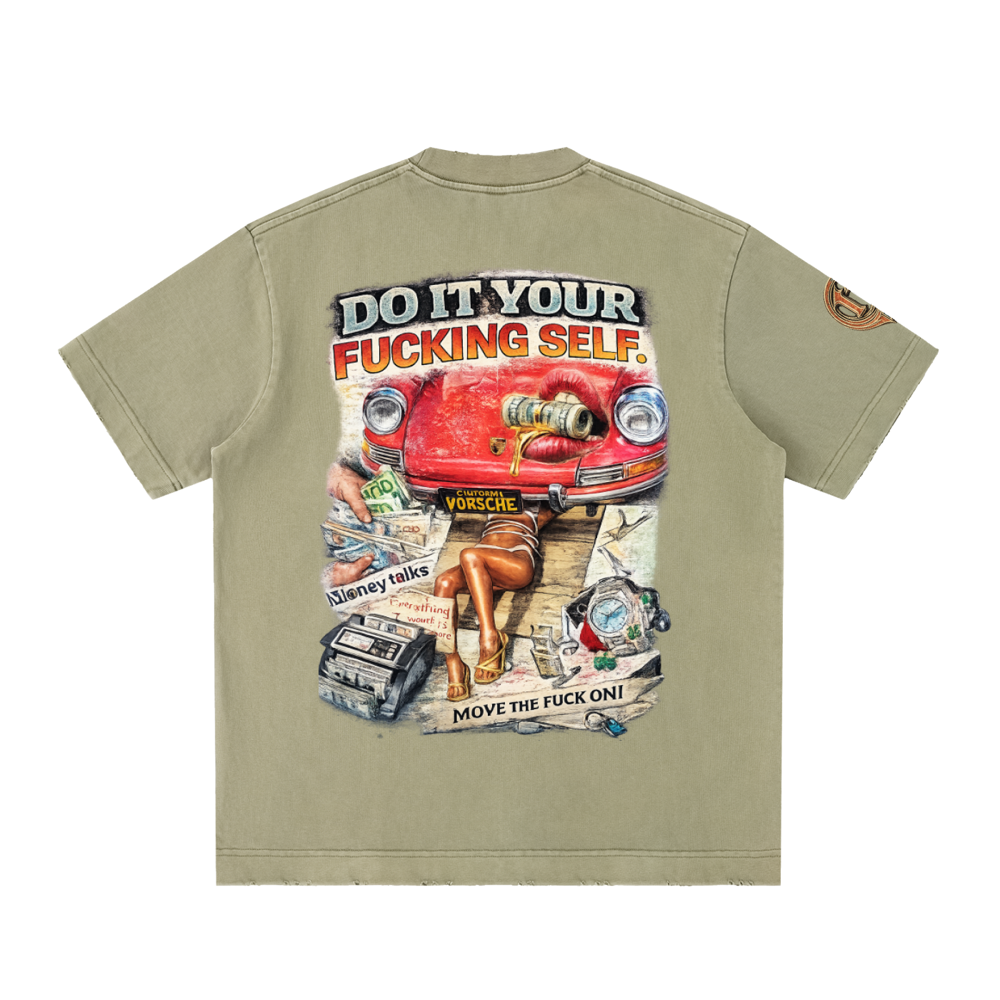Damagd Goodz Heavyweight Vintage Do It Your Fucking Self Washed Frayed T-Shirt