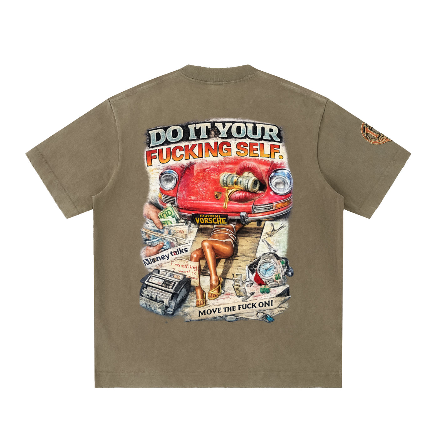 Damagd Goodz Heavyweight Vintage Do It Your Fucking Self Washed Frayed T-Shirt