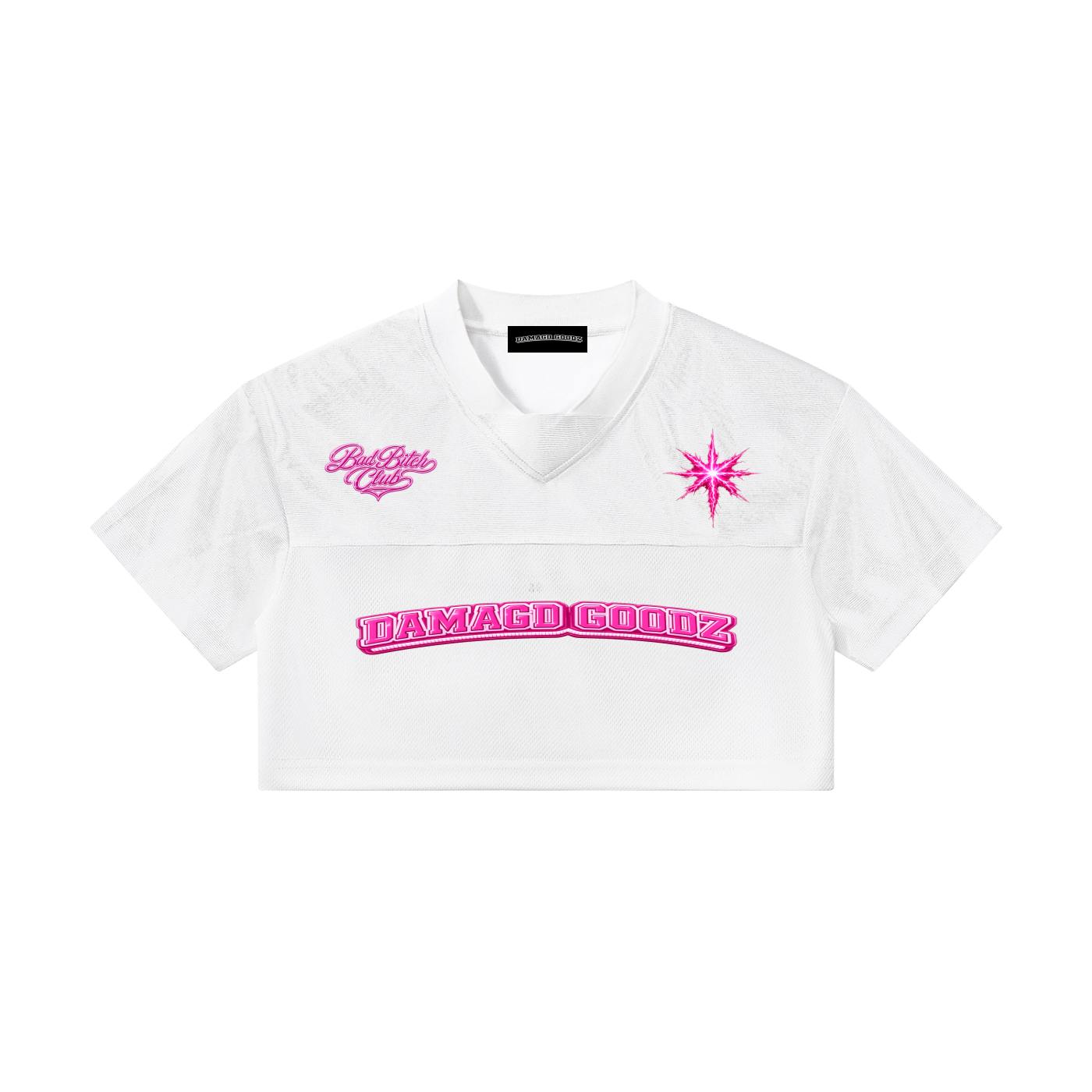 DAMAGD GOODZ Women’s Cropped Paneled V-Neck Heavenly Jersey