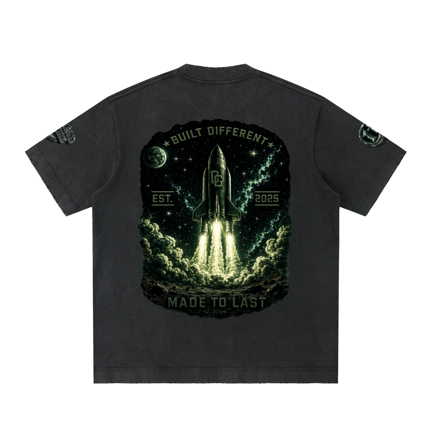 Damagd Goodz Heavyweight Vintage Washed Blast Off Frayed T-Shirt
